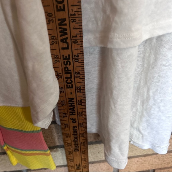 NWT We the Free White High Low Hem Stripe Statement Cuff Oversized Top Small - Picture 7 of 7